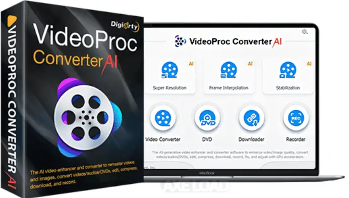 VideoProc Converter AI แตก 8.0 | ฟรี แปลงไฟล์ขยายวิดีโอพลัง AI