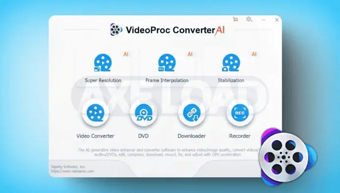 VideoProc Converter AI แตก 8.0 | ฟรี แปลงไฟล์ขยายวิดีโอพลัง AI