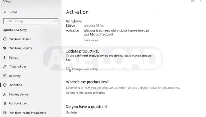W10 Digital Activation โปรแกรม