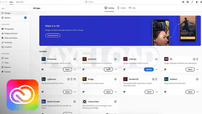 Adobe Creative Cloud แครก​ เวอร์ชันเต็ม เปิดใช้งานถาวรแล้ว